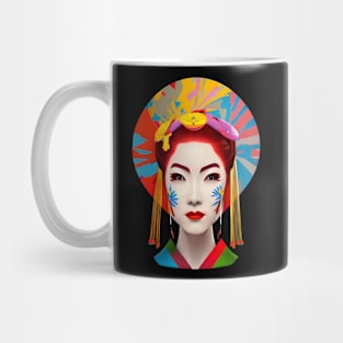 Colorful Japanese geisha head design Mug